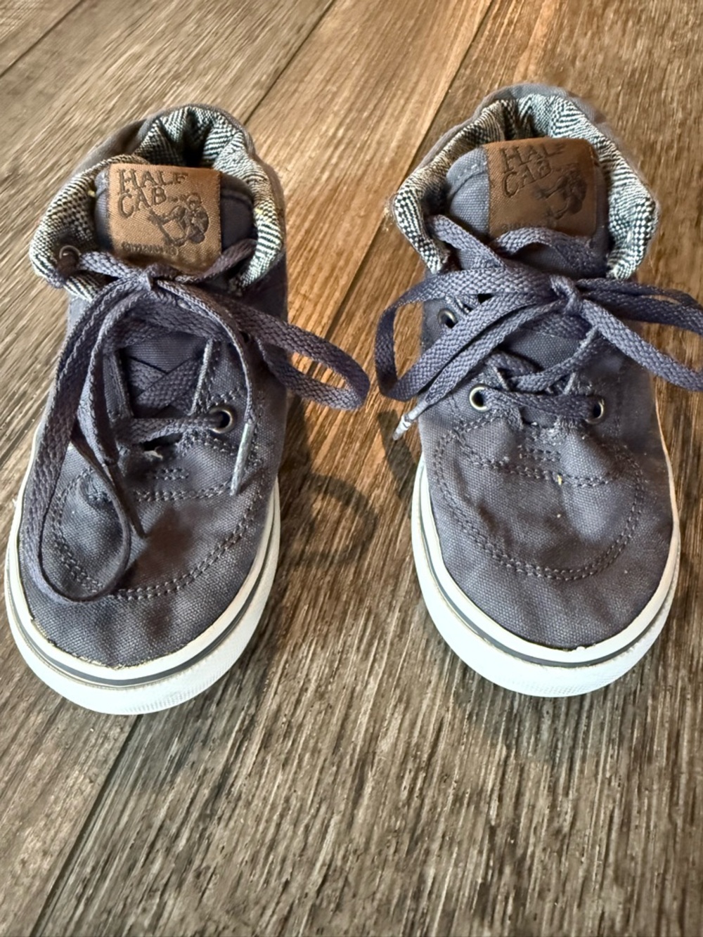 Vans Kids Half Cab Charcoal Canvas Sneakers